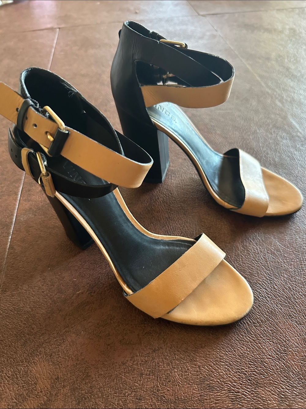 Vince Lana Colorblock Double Ankle Strap Sandals heel